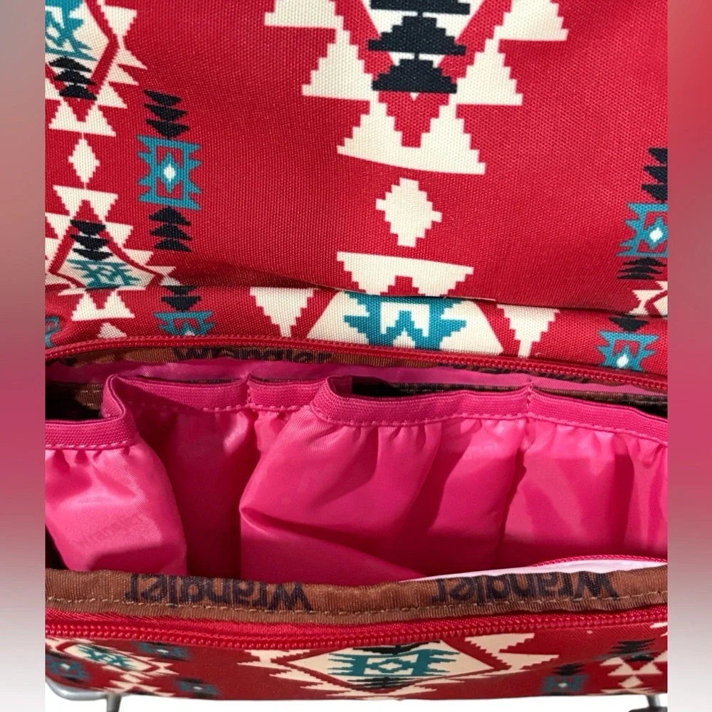 Wrangler Aztec Southwestern Print Zip Up Diaper Bag Backpack Travel Bag